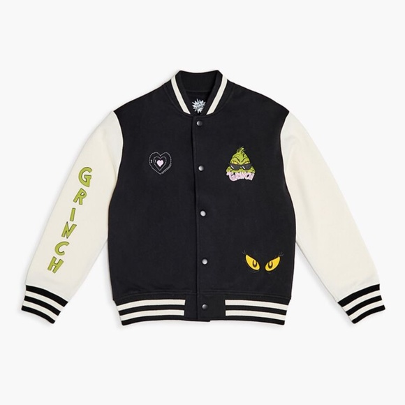 Dr Seuss The Grinch Varsity Holiday Jacket - Picture 1 of 7